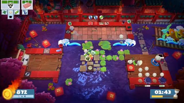 Overcooked 2. Moon Harvest 1-1 Score 2000 Switch 4 Players (ellica, Chicken, Sophiee, Stav)