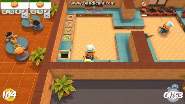 Cooking Video game! Overcooked PC gameplay 1-4 (3 Stars)