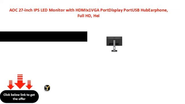 AOC 27 inch IPS LED Monitor with HDMIx1VGA PortDisplay PortUSB HubEarphone, Full HD, Hei смотреть онлайн