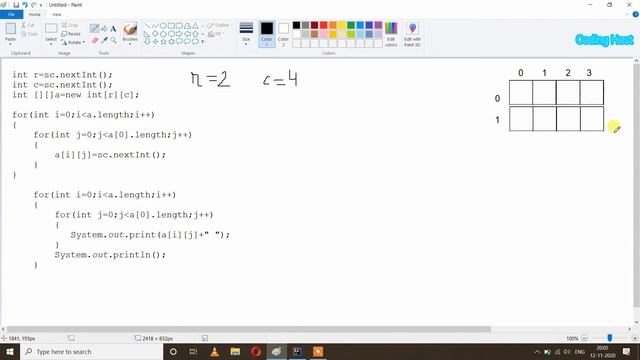 User input in 2D array | Program for taking user input in 2D array java смотреть онлайн