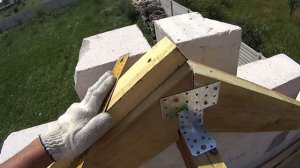 СТРОПИЛА, ПРОГОН, фронтон, ГАРАЖ из ГАЗОБЕТОНА своими руками