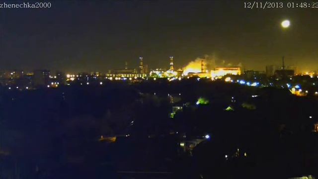 Краснодарская ТЭЦ. Ночь. Луна. 12.11.2013. смотреть онлайн