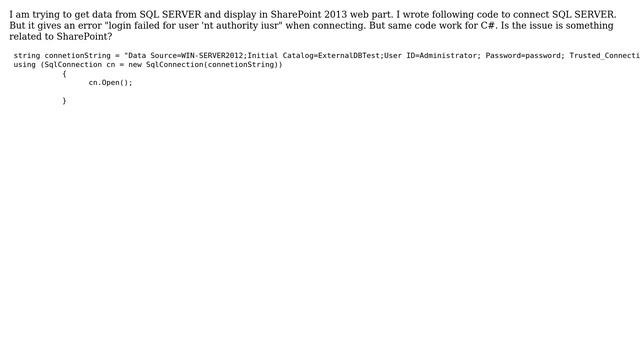 Sharepoint: Connect SQL Server and Display data in Web Part смотреть онлайн