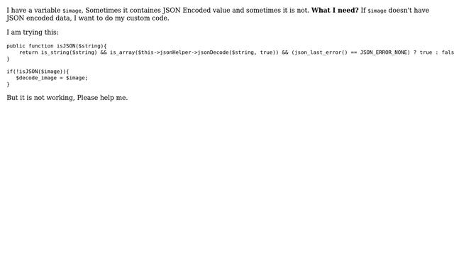 Magento: Magento 2 Check if a Variable contains JSON encoded code or not? смотреть онлайн