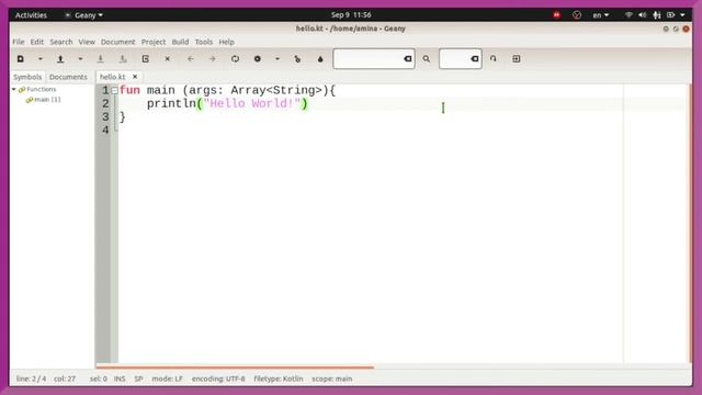 Kotlin Language - Hello World Code смотреть онлайн