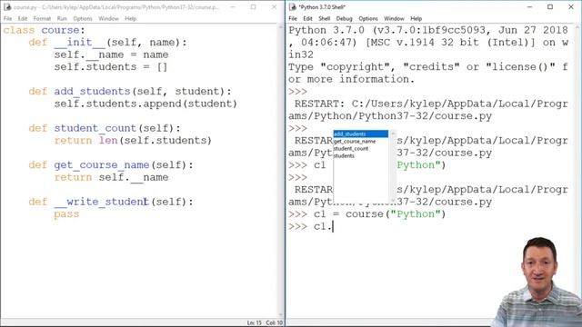Python class private function смотреть онлайн