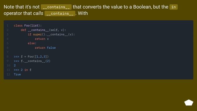 Is it possible for `__contains__` to return non-boolean value? смотреть онлайн