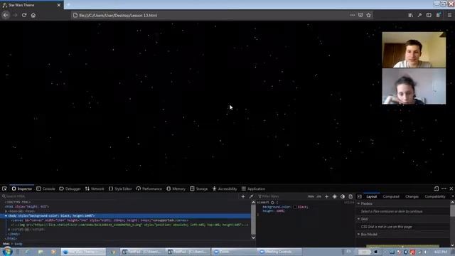 Lesson 13: Web Development, JavaScript, Canvas, setInterval, Star Wars Theme project смотреть онлайн