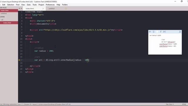 d3.js - arc, radius, innerRadius, outerRadius смотреть онлайн