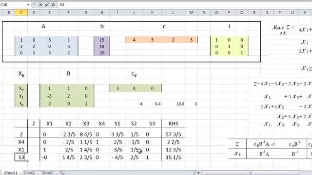 Constructing Simplex Tableau Using Microsoft Excel смотреть онлайн