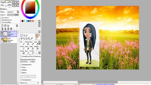 Как вставить аватара на фон в SAI смотреть онлайн