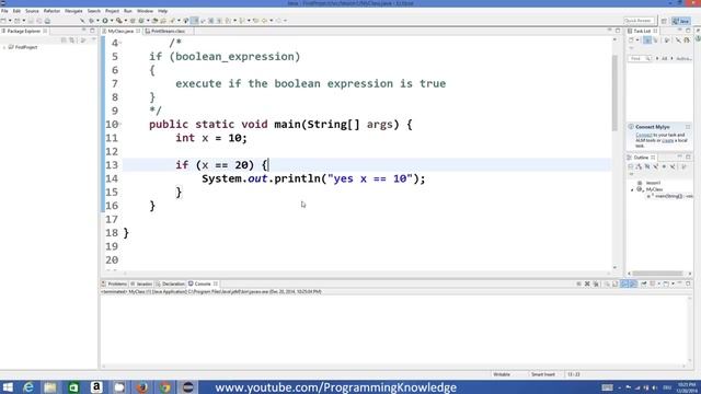 Java Tutorial For Beginners 8 IF ELSE Statements and Relational Operators смотреть онлайн