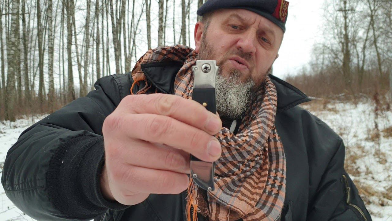 Обзор складных финок НКВД (Смерш), тест на канате смотреть онлайн