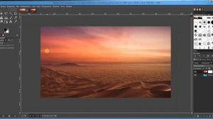 Работа в GIMP. Коллаж «Море в пустыню» (работа с маской)