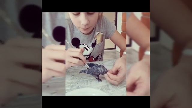 Детское творчество. Кукла из ваты. ВОРОНА. кукла своими руками. Поделки руками ребенка смотреть онлайн