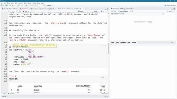 How to use the WDI library  in R for World Bank data