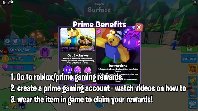*NEW* HOW TO CLAIM FREE PRIME GAMING REWARDS! | Mining Simulator 2 | (Roblox) смотреть онлайн