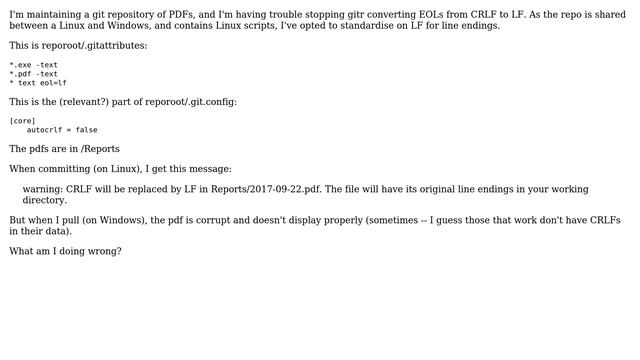Suppressing git EOL conversion for PDFs смотреть онлайн