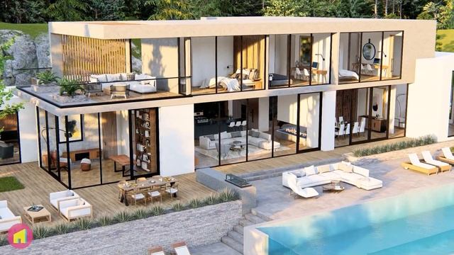 5,650 sq ft Modern Minimalist House with Infinity Pool | 4-Bed, 5.5-Bath смотреть онлайн