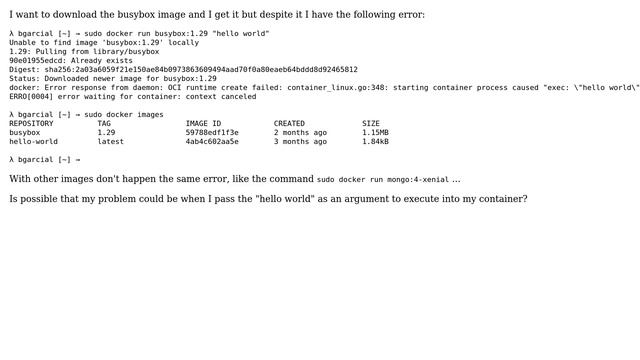 Downloaded newer image - docker: Error response from daemon: OCI runtime create failed:... смотреть онлайн