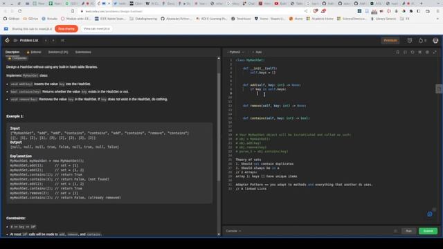 HashSet Design || Python LeetCode Problem Solution смотреть онлайн