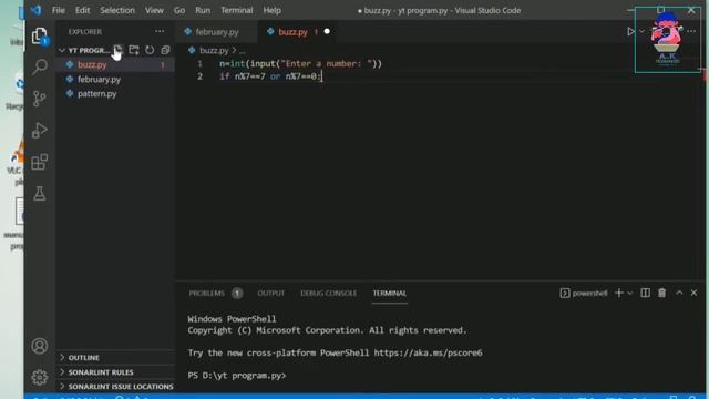 python program to check the number is buzz number or not,using if else смотреть онлайн