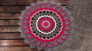 ЦВЕТНАЯ САЛФЕТКА "ГЕОРГИН" КРЮЧКОМ. ЧАСТЬ 1