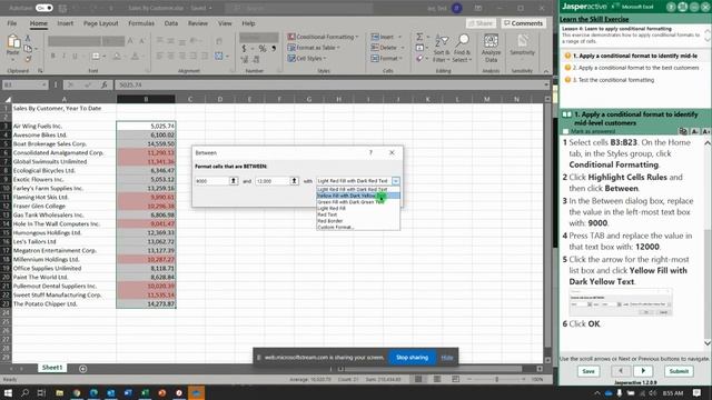 JA Excel 4 9 Conditional Formatting смотреть онлайн