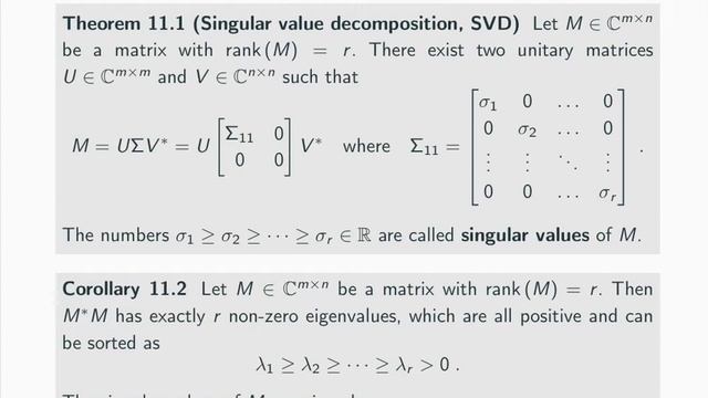 Linear System Theory - 11 Singular Value Decomposition and induced norms смотреть онлайн