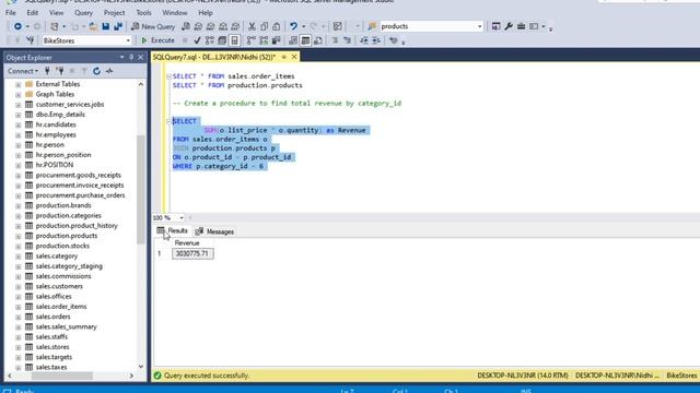Stored Procedure with output parameter in SQL смотреть онлайн