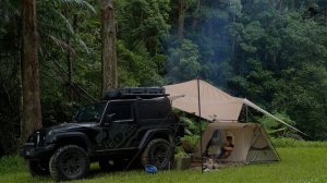 СОЛО-КЕМПИНГ под тропическим ДОЖДЕМ [Отдых в палатке-убежище, ASMR]