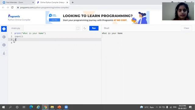 Python program to Read value from user смотреть онлайн