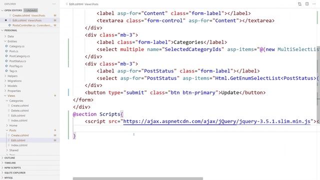 Personal Website - Part8 || Post Controller Manage Categories in .NET 5 смотреть онлайн