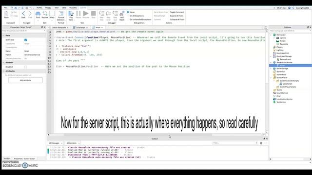 Roblox Studio ~ How to create a part on click (With Remote Events) смотреть онлайн