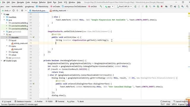 Google maps Android Studio - 10 - Google Map Geoding - Search Location in Android Studio смотреть онлайн