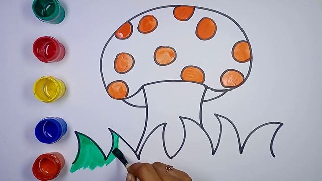 Bolalar uchun qo'ziqorin rasmini chizish/Drawing Mushroom for children/Рисование Гриб для детей смотреть онлайн