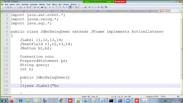 JDBC - (Jdbc using Swing) смотреть онлайн