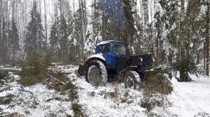трелевка на МТЗ 82,