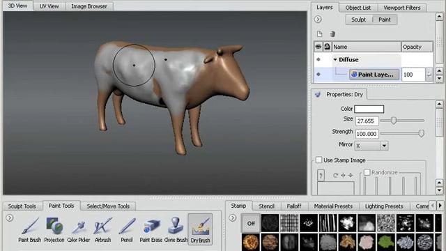Autodesk Mudbox 2010 Dry Brush смотреть онлайн