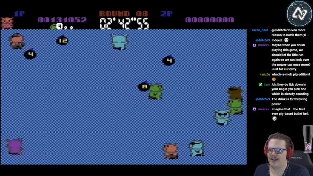 Psycho Pigs UXB (C64) | BLOWING UP PIGS FUN смотреть онлайн