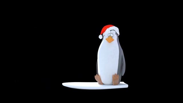 02 Новогодние пингвины футаж анимация footage animation смотреть онлайн