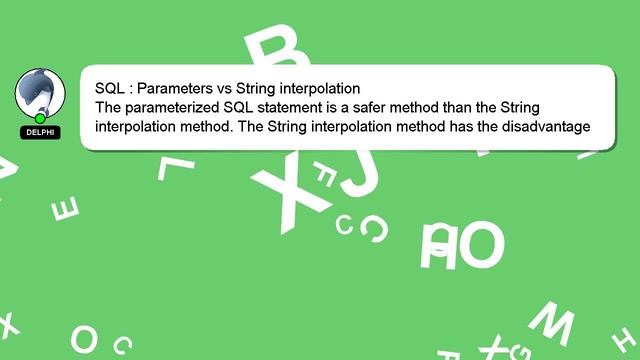 SQL : Parameters vs String interpolation смотреть онлайн
