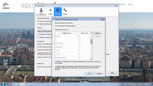 Owncloud : options de configuration du client de synchronisation смотреть онлайн