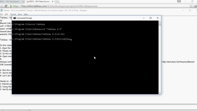 Tableau - Do it Yourself Tutorial - Refresh Extracts using Command line - DIY -33-of-50 смотреть онлайн