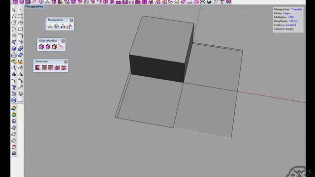 T-splines для Rhino 4. Экструдированный кубик смотреть онлайн