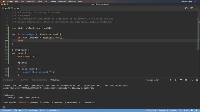 Rust - Cracking the Coding Interview 1.1 [1/2] смотреть онлайн