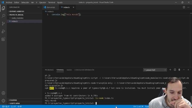 Como iniciar un proyecto TypeScript смотреть онлайн
