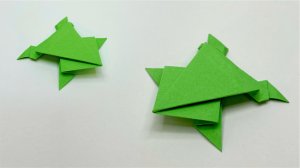 Как сделать прыгающую лягушку оригами из бумаги своими руками