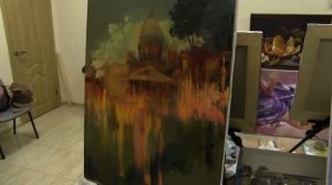 Живопись маслом для начинающих, уроки рисования в Москве, городской пейзаж масло