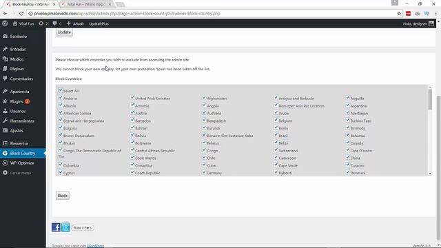 Admin Block Country - Bloquea el acceso al escritorio de WordPress desde otros países смотреть онлайн